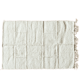 handmade Beni Ourain rug: 100% wool, white with paved path pattern. Authentic Moroccan design. Classic elegance for your home