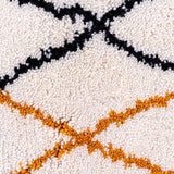 original Berber carpet with intricate abstract symbols, adding an artistic, boho touch to any space