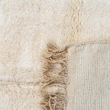 handmade Beni Ourain rug: 100% wool, white with paved path pattern. Authentic Moroccan design. Classic elegance for your home